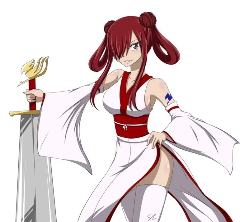Erza Scarlet Titania nữ hoàng Titania bất bại trong chiến đấu