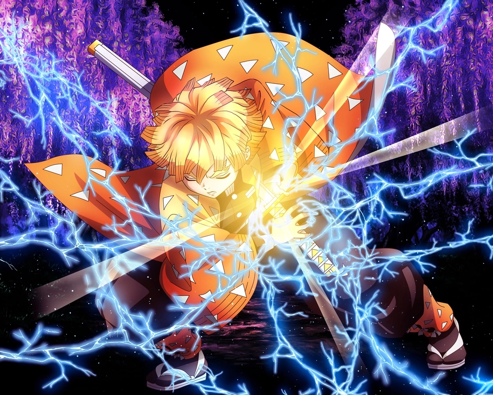Zenitsu Agatsuma trong Kimetsu no Yaiba nổi bật với tính cách nhút nhát nhưng tiềm ẩn sức mạnh bão sấm đáng kinh ngạc