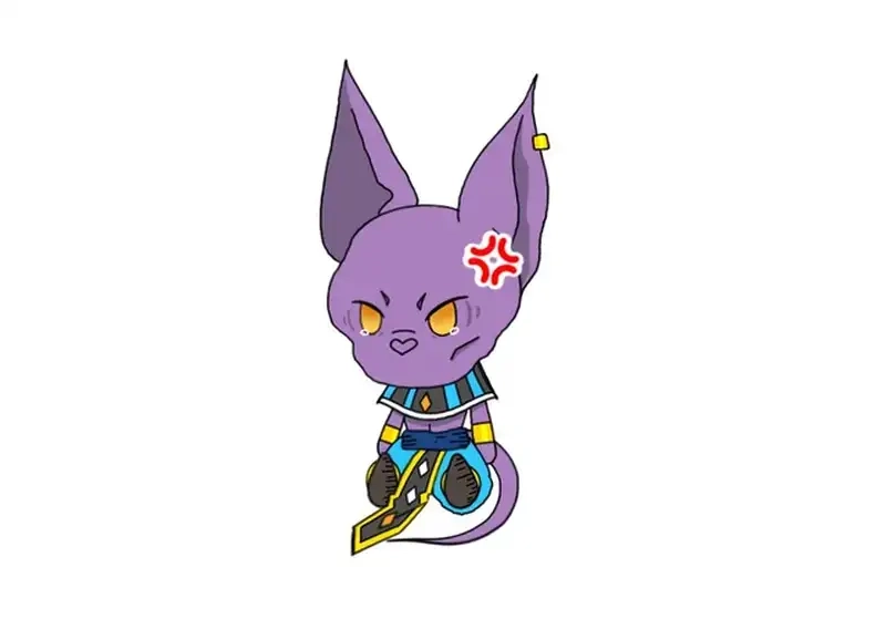 Tận hưởng Beerus Naruto hình vẽ phong cách chibi