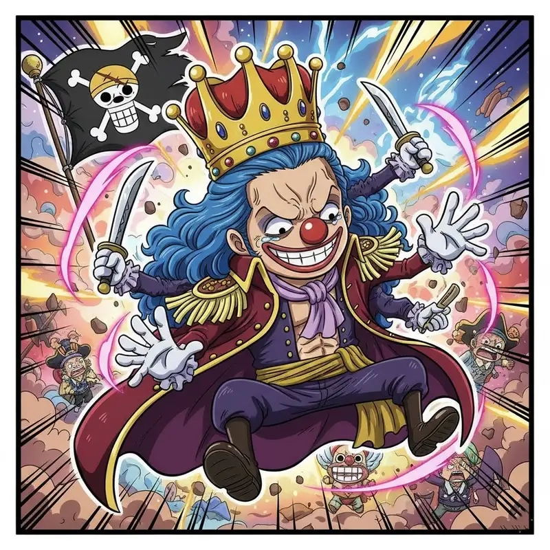 Ngắm nhìn Buggy chibi chibi với biểu cảm hài hước cực kỳ đáng yêu