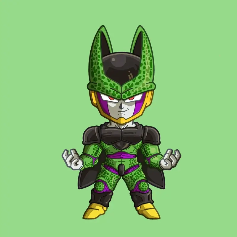 Chiêm ngưỡng Cell Dragon Ball anime chibi đầy màu sắc