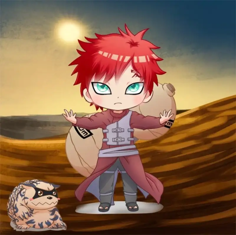 Ảnh chibi Gaara ngầu và dễ thương cho fan Naruto