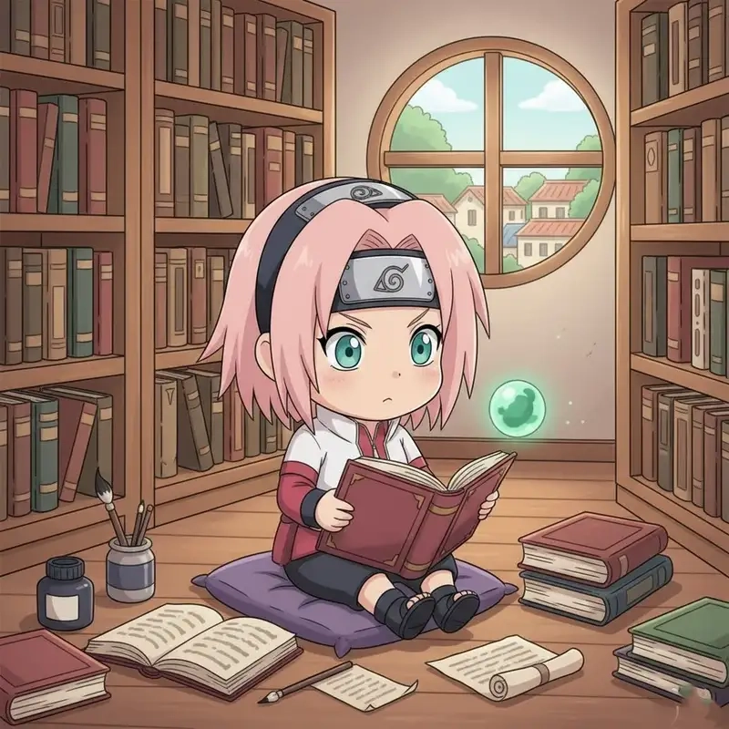 Tận hưởng nét vẽ tay trong Chibi Sakura Haruno vẽ tay