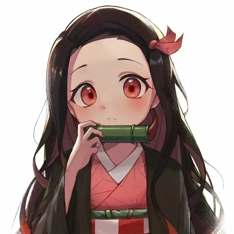 Ảnh chibi Kamado Nezuko biểu cảm dễ thương và đáng yêu