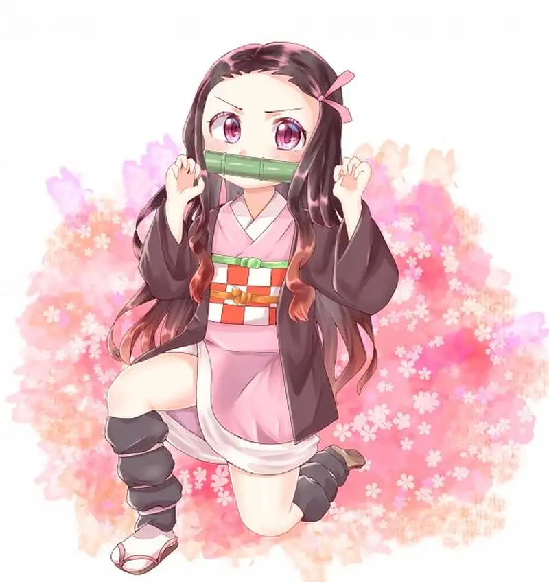 Tải chibi Nezuko Kamado PNG trong suốt miễn phí
