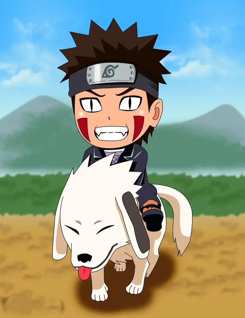 Ngắm Kiba Inuzuka chibi cute tinh nghịch