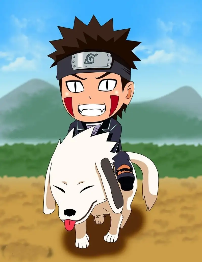 Ngắm hình chibi Kiba Inuzuka vui nhộn
