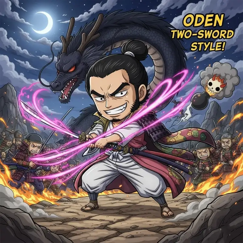 Thưởng thức One Piece chibi Oden nhỏ nhắn đáng yêu