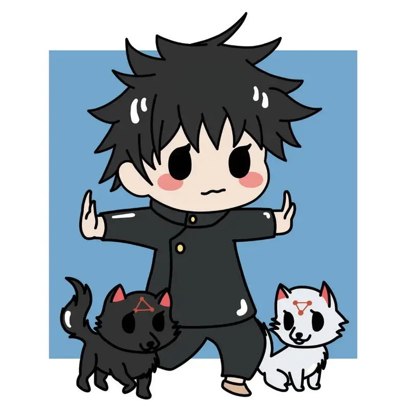 Megumi Fushiguro chibi fanart sáng tạo độc đáo