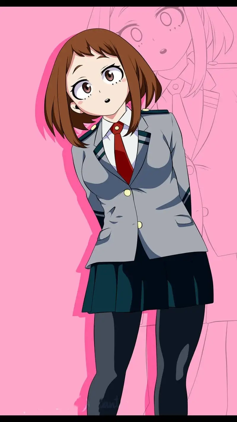 Đặt chibi Ochaco Uraraka wallpaper làm nền cực xinh cho màn hình