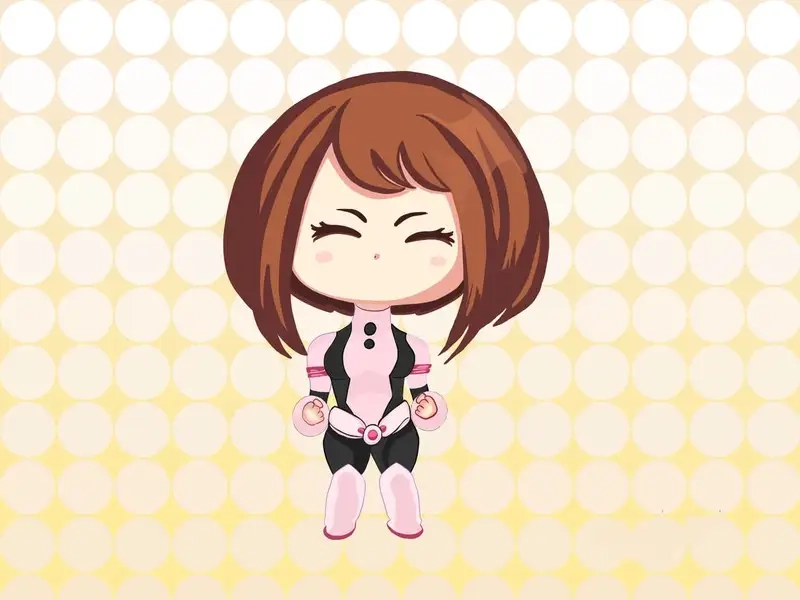 Xem chibi Ochaco Uraraka vector rõ nét phục vụ sáng tạo nghệ thuật