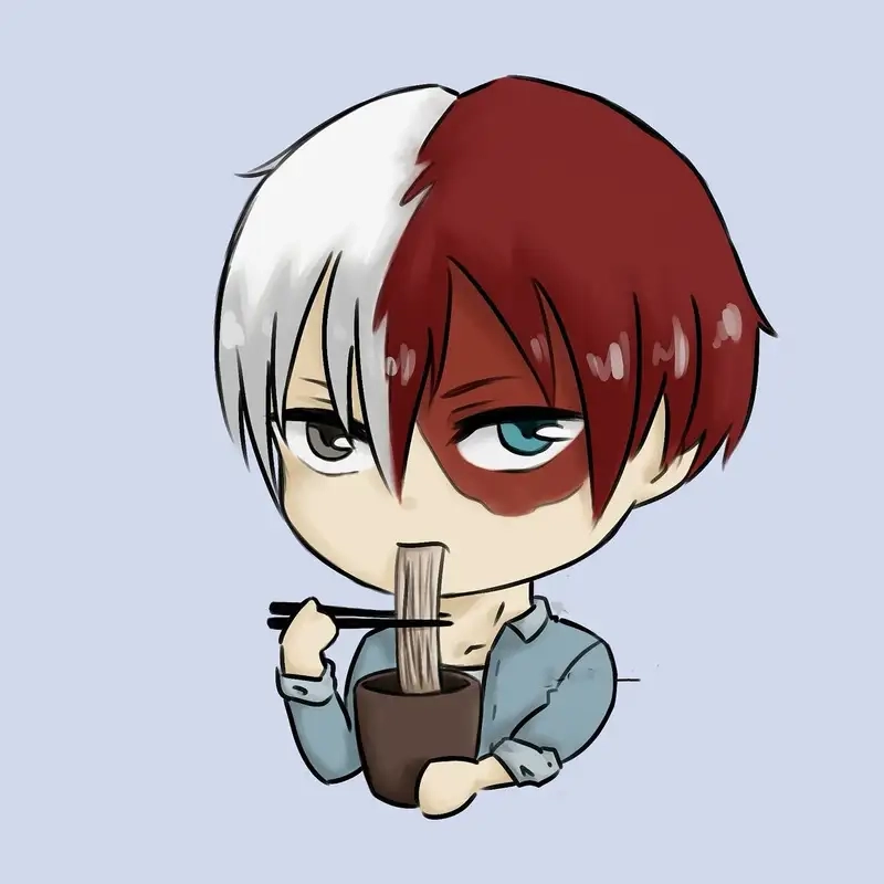 Ngắm Hình Shoto Todoroki phong cách chibi đầy màu sắc