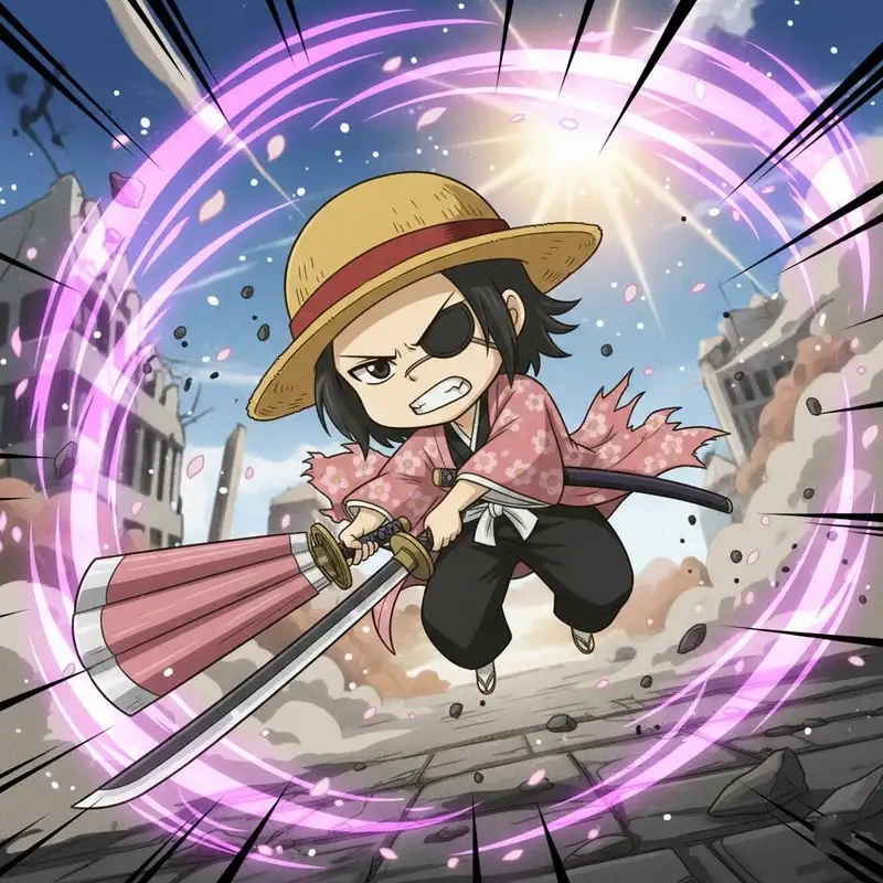 Thỏa sức xem Shunsui Kyoraku chibi màu sắc đẹp mắt