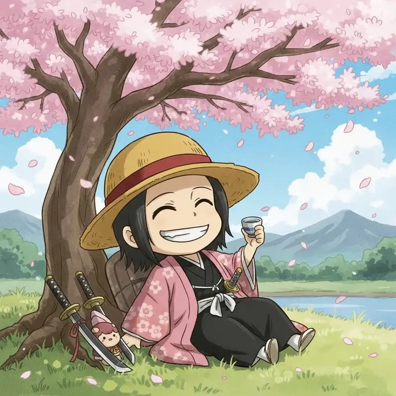 Xem ngay hình chibi Shunsui Kyoraku đầy màu sắc