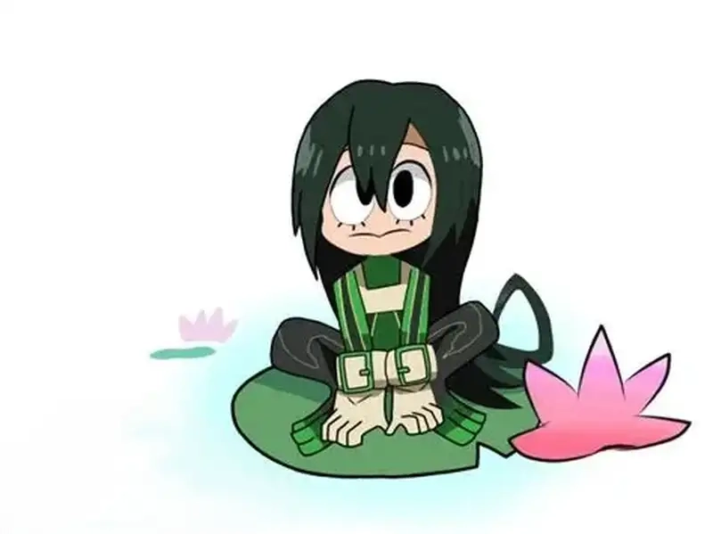 Set ngay Tsuyu Asui chibi wallpaper làm hình nền cực xinh