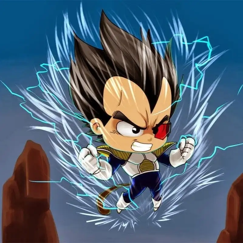 Trải nghiệm Vegeta chibi anime sống động đầy màu sắc