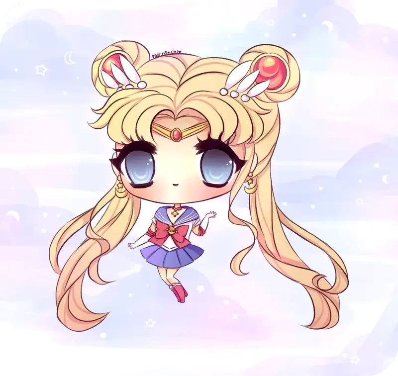 Cô nàng Sailor Moon Usagi bản chibi rạng rỡ