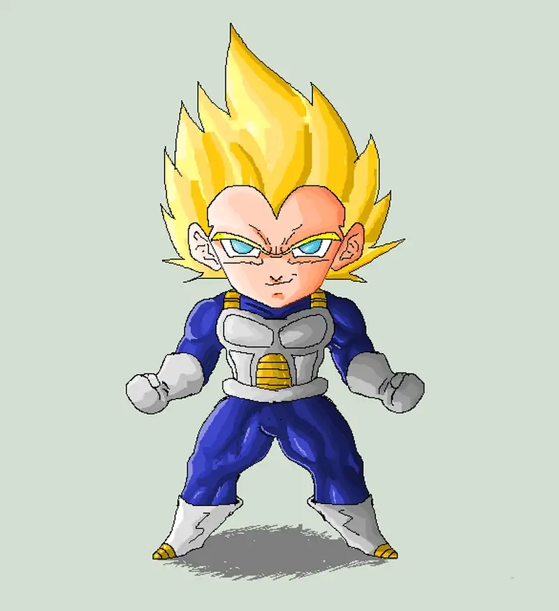 Xem Vegeta chibi Super Saiyan biến hình ấn tượng