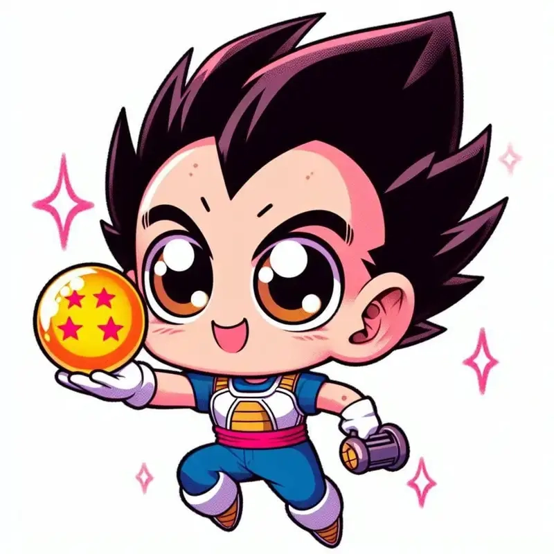 Chiêm ngưỡng ảnh chibi Vegeta chiến đấu sức mạnh tuyệt vời