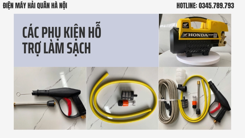 Các phụ kiện hỗ trợ làm sạch tối ưu cho máy rửa xe