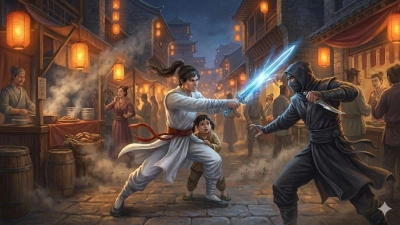 Hậu duệ kiếm thần truyền kỳ kiếm pháp sáng rực càn khôn