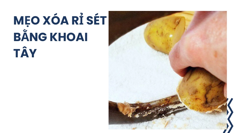 Cách dùng khoai tây và nước rửa bát để xóa vết rỉ sét
