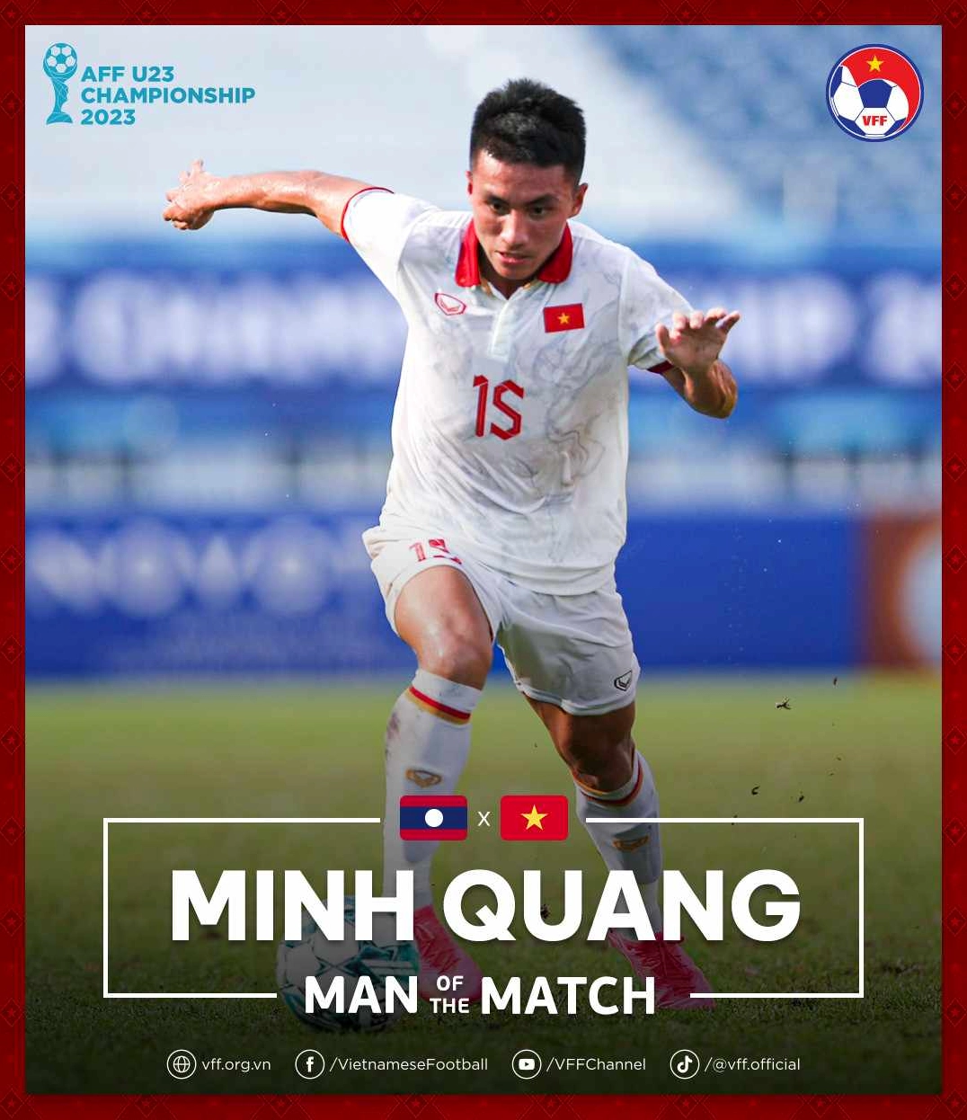 Nguyễn Minh Quang ăn mừng sau màn trình diễn ấn tượng cho U23 Việt Nam