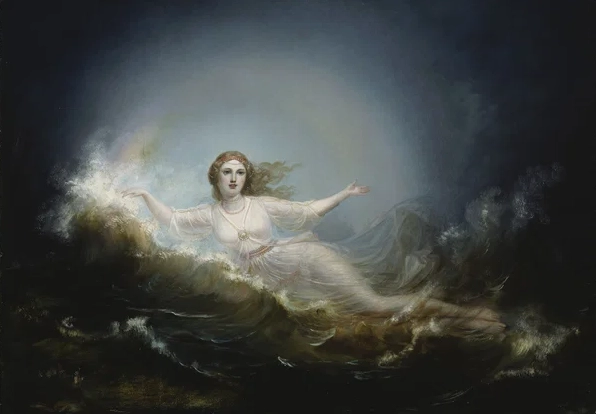 Bức tranh nghệ thuật minh họa các nhân vật trong sử thi với nét vẽ cổ điển