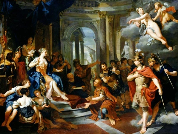 Bức tranh tuyệt đẹp vẽ cảnh nữ hoàng Dido và anh hùng Aeneas của họa sĩ Nicolas Verkolye