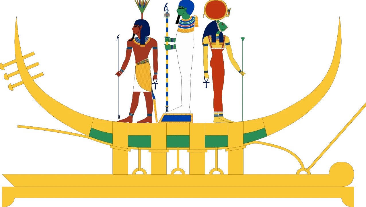 Hình ảnh bộ ba thần thánh Memphis bao gồm Ptah Sekhmet và Nefertem