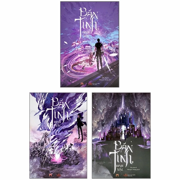 Hình ảnh bộ sách Bán Tinh trọn bộ ba cuốn thể hiện thiết kế sang trọng