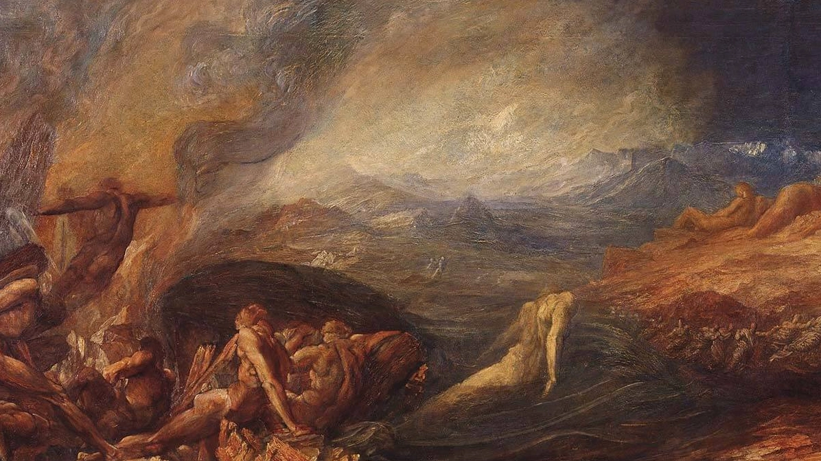 Hình ảnh minh họa về sự khởi nguyên của thế giới trong truyền thuyết olympus