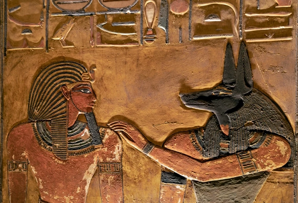 Hình minh họa mô tả câu chuyện truyền thuyết về sự ra đời của Anubis