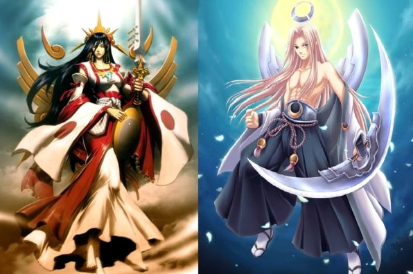 Hình minh họa nữ thần Mặt Trời Amaterasu tỏa sáng rực rỡ