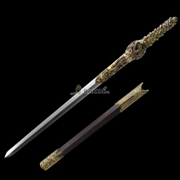 Mô hình minh họa vũ khí Du Long Kiếm một trong những thanh bảo kiếm uy lực