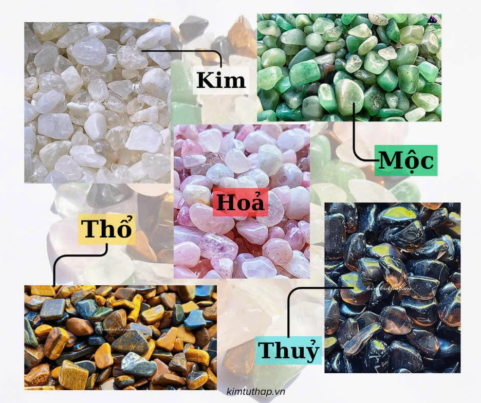 Những viên đá thạch anh ngũ sắc tượng trưng cho linh thạch tu luyện trong truyện