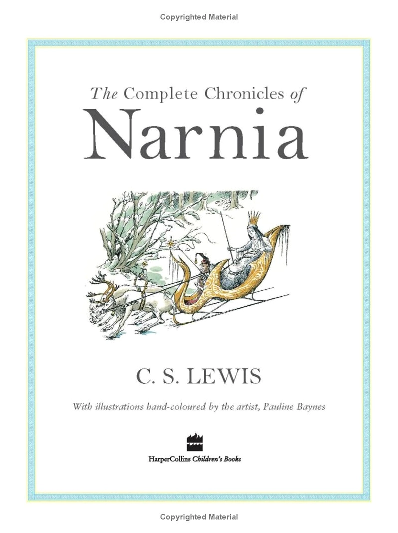 Trang sách minh họa vùng đất Narnia chìm trong tuyết trắng