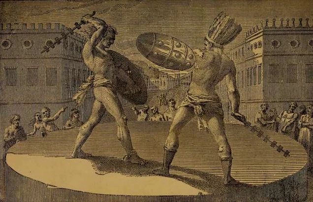 Tranh vẽ minh họa các vị thần tàn bạo đòi hỏi hiến tế