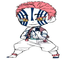 Ảnh chibi Akaza độc đáo dễ thương hấp dẫn fan anime