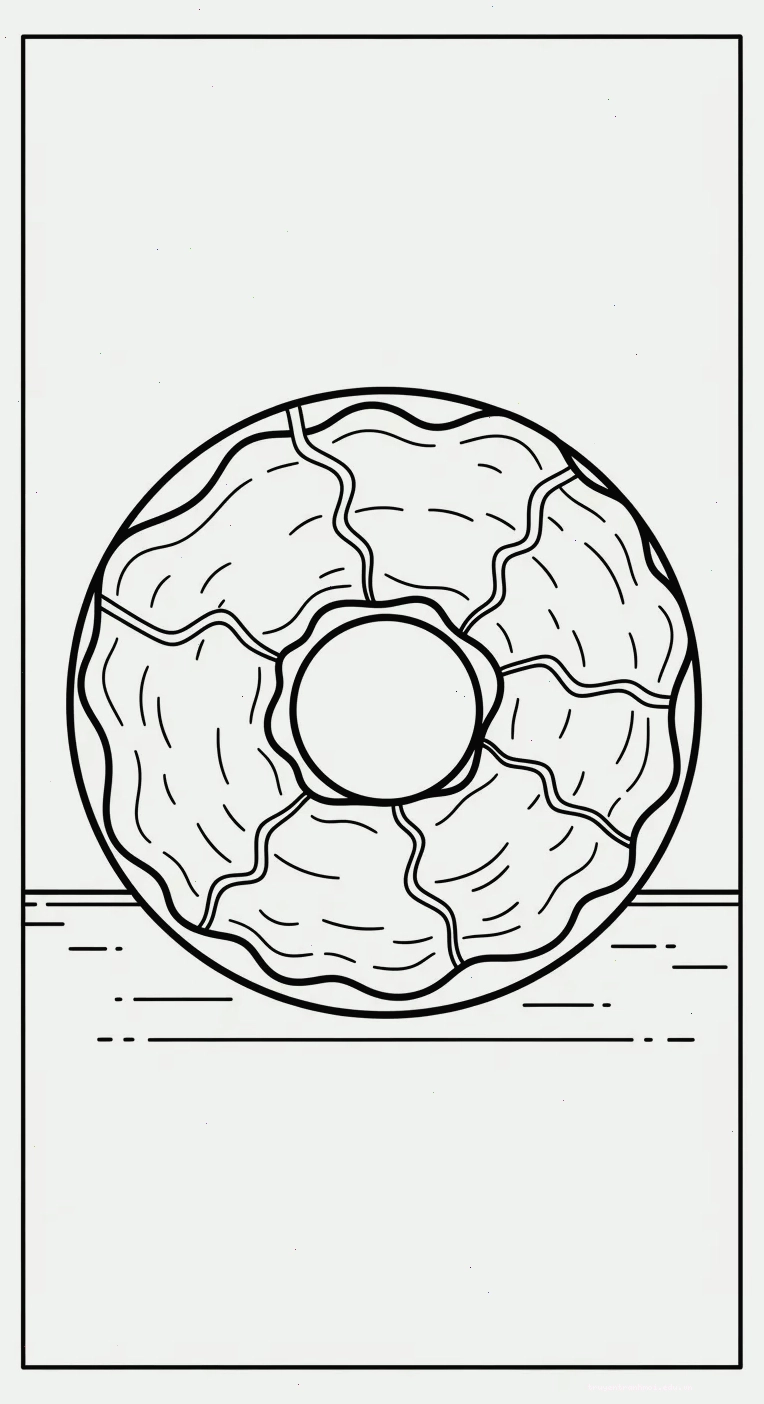 file tranh tô màu Tranh Tô Màu Bánh Donut cho bé 4-5 tuổi