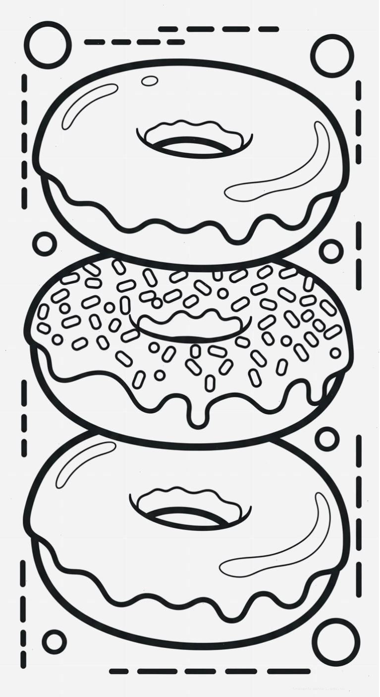 hình tô màu Tranh Tô Màu Bánh Donut tập tô