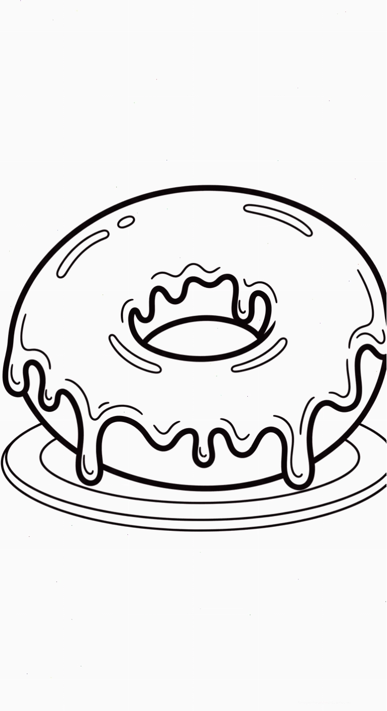 mẫu tranh tô màu Tranh Tô Màu Bánh Donut cho bé 1