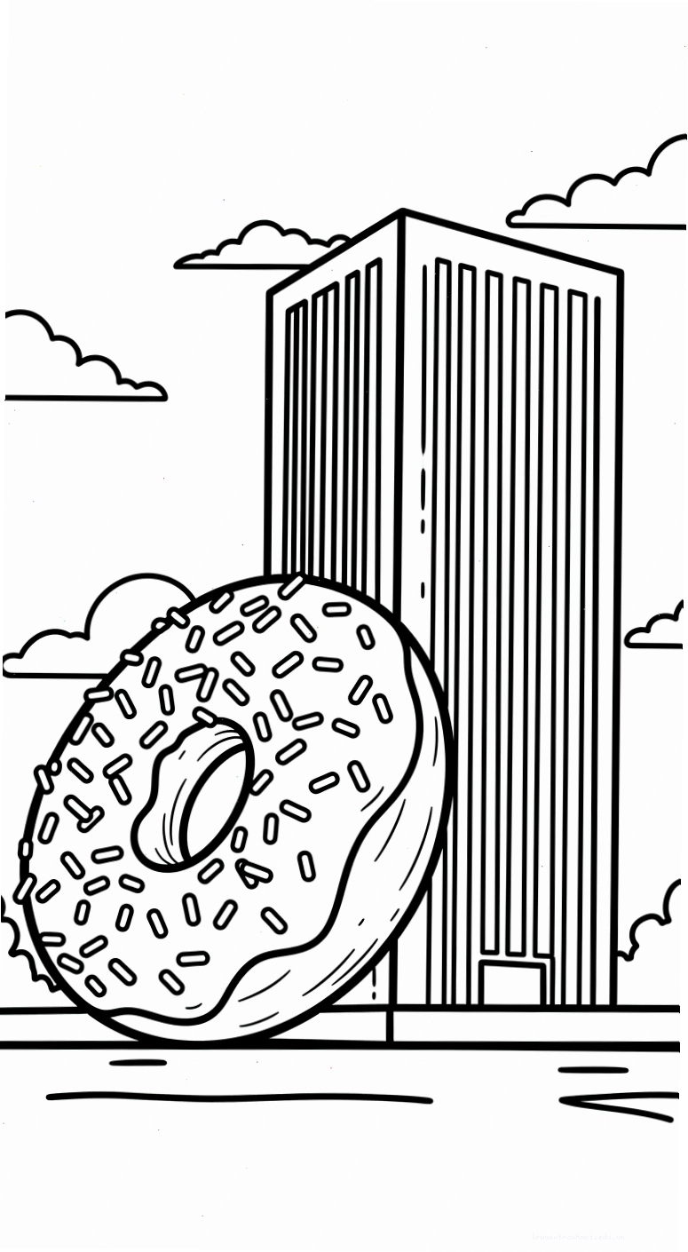 mẫu tranh tô màu Tranh Tô Màu Bánh Donut cho bé