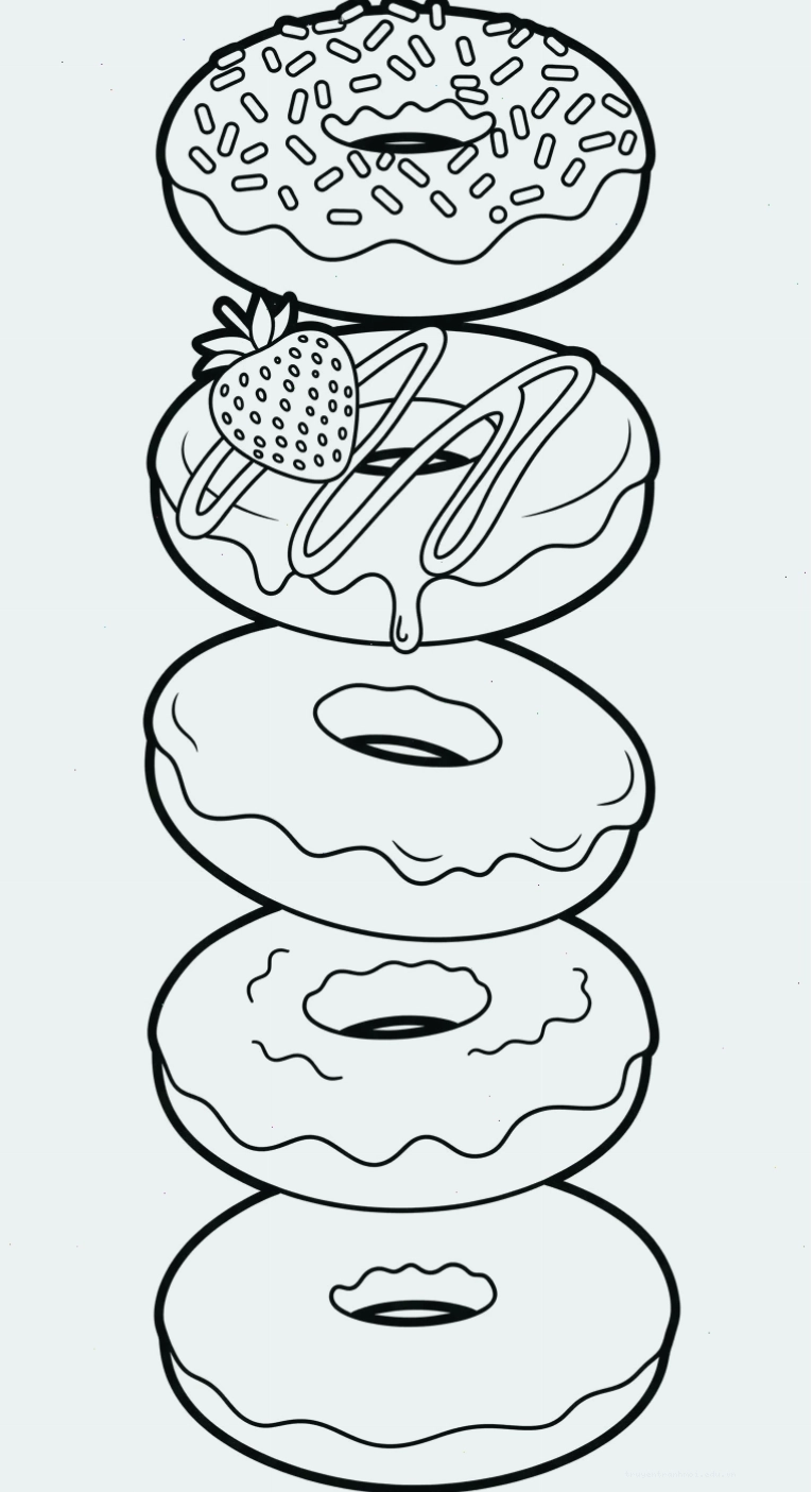 tải hình tô màu Tranh Tô Màu Bánh Donut cho bé