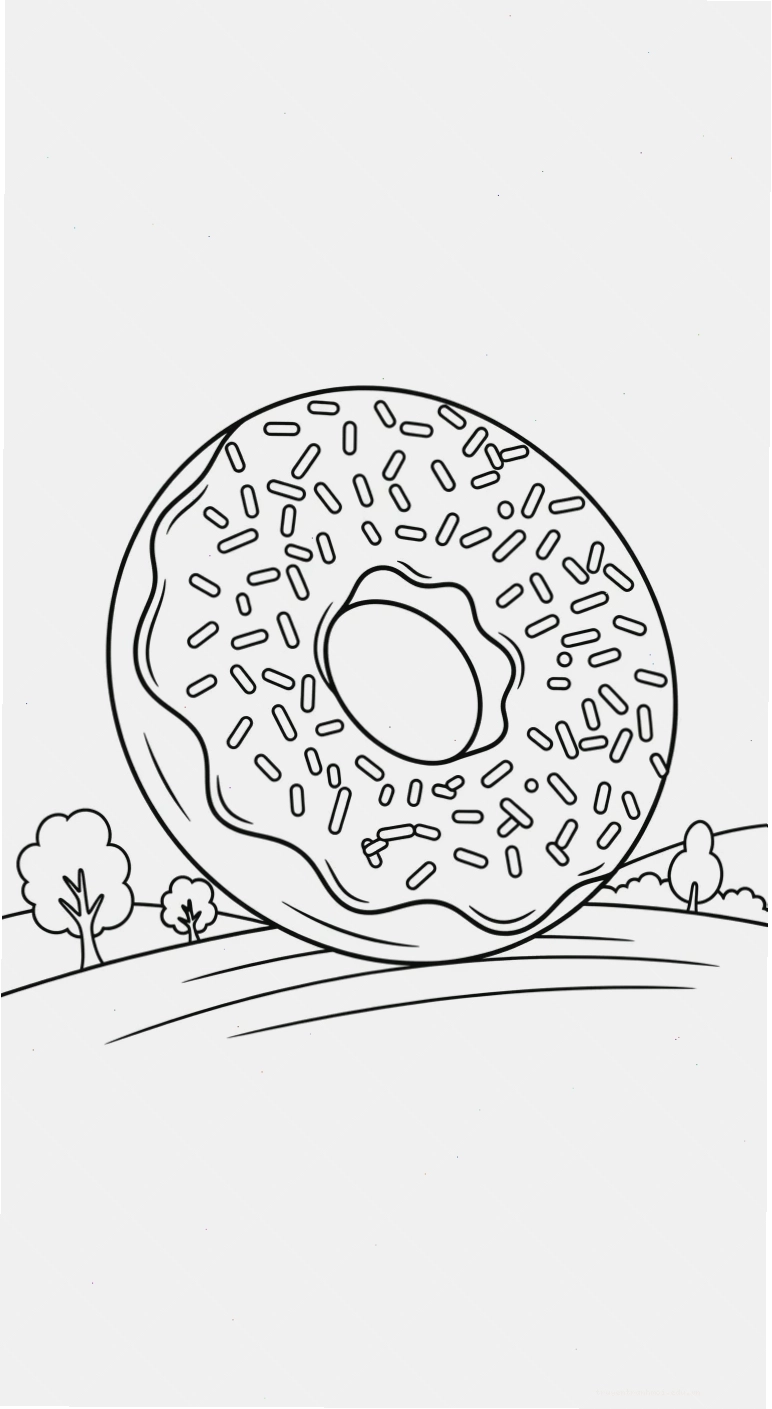 tải hình tô màu Tranh Tô Màu Bánh Donut cho bé 6 tuổi