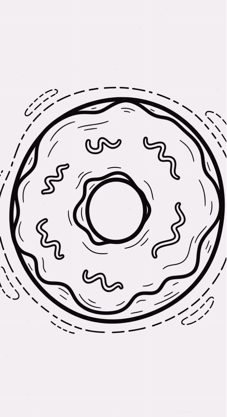 tải tranh tô màu Tranh Tô Màu Bánh Donut cho bé