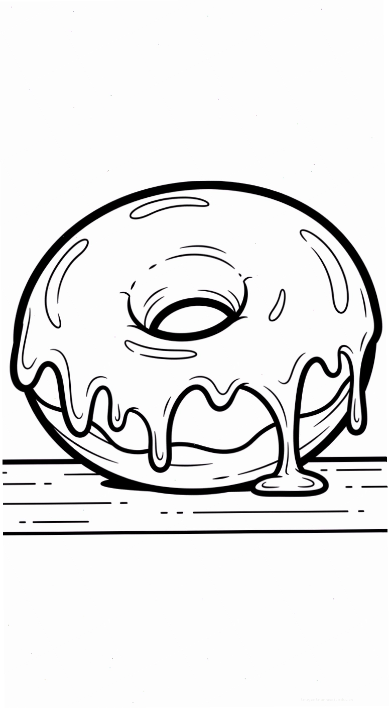 tải tranh tô màu Tranh Tô Màu Bánh Donut cho bé 7 tuổi