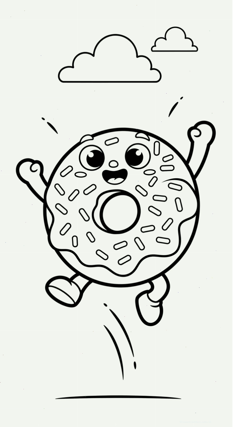 tải tranh tô màu Tranh Tô Màu Bánh Donut cho bé miễn phí