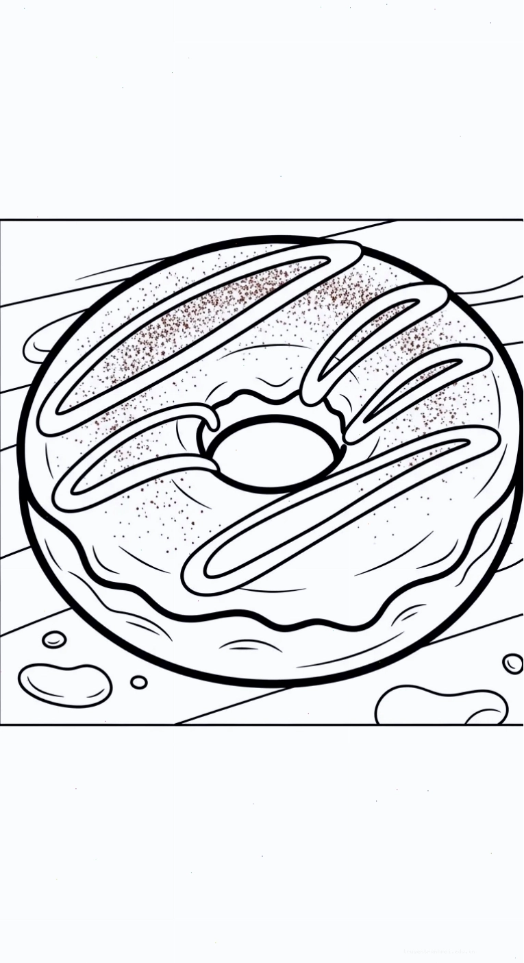tranh tô màu Tranh Tô Màu Bánh Donut cho bé 7-8 tuổi