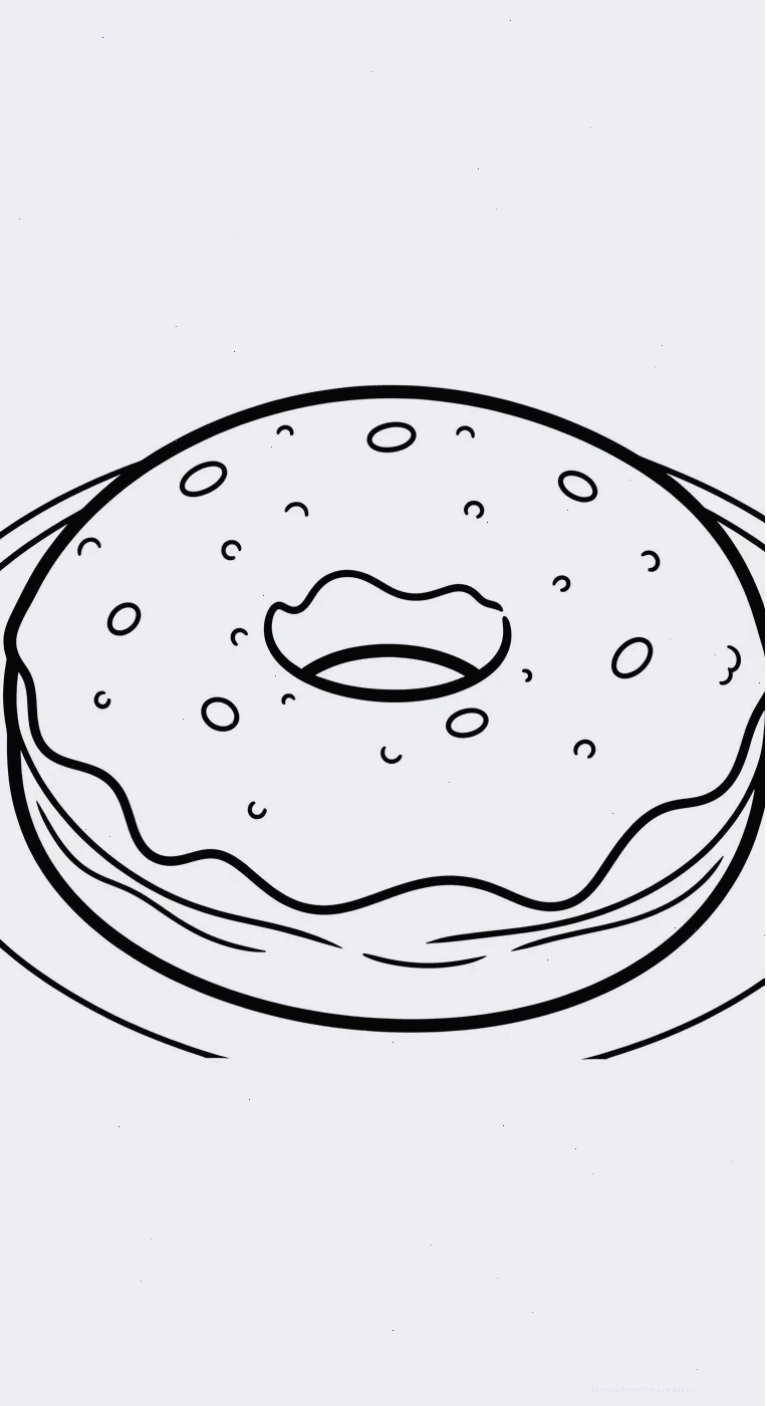 tranh tô màu Tranh Tô Màu Bánh Donut cho bé 7 tuổi miễn phí